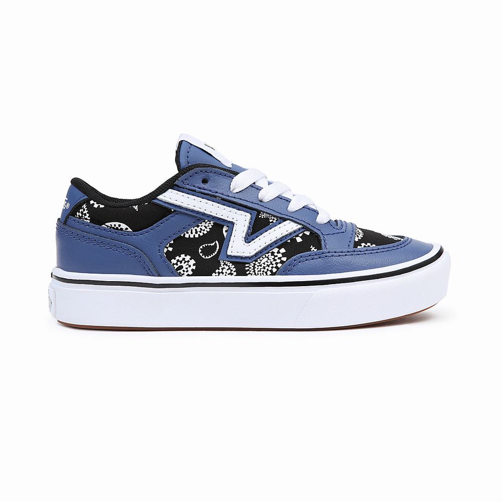 Kids' Vans Lowland ComfyCush (4-8 years) Low Top Shoes Blue | USA09178