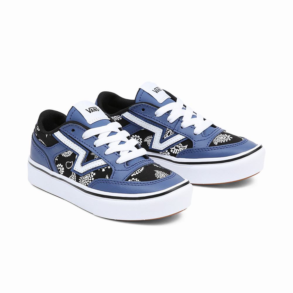 Kids\' Vans Lowland ComfyCush (4-8 years) Low Top Shoes Blue | USA09178