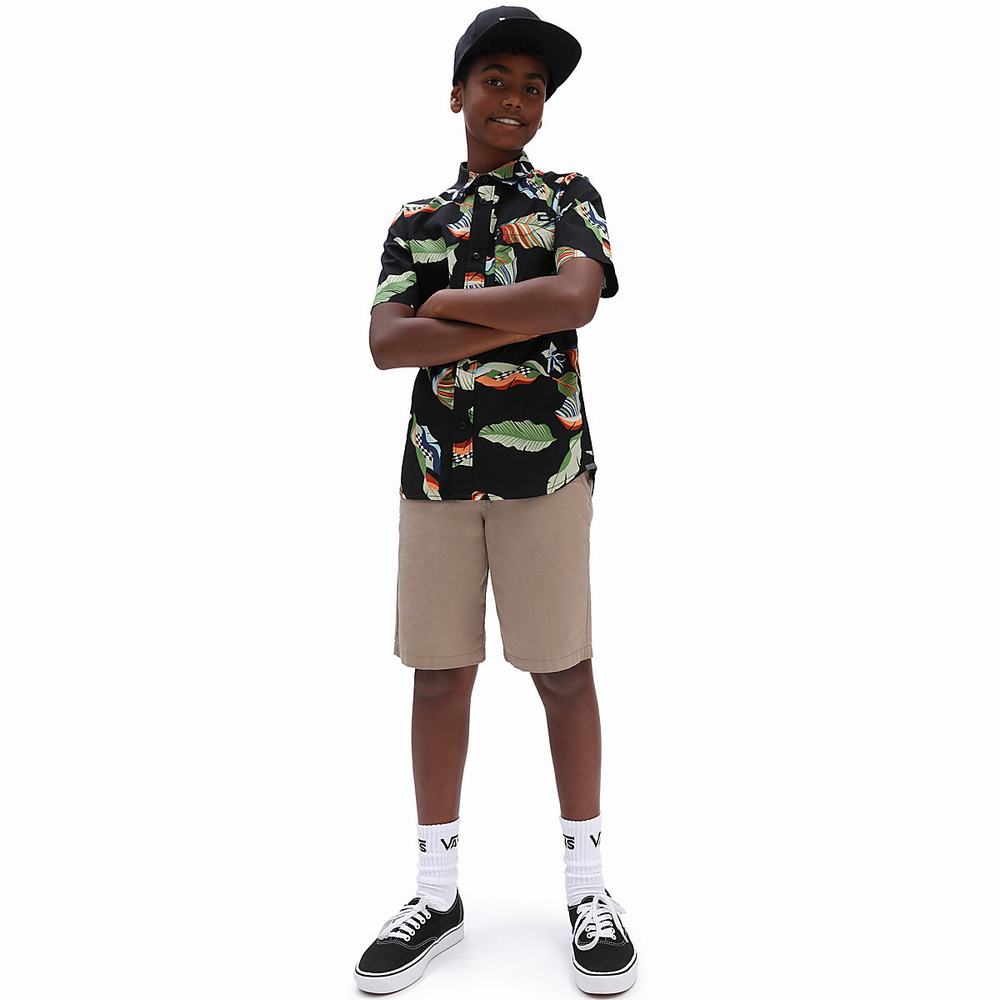 Kids' Vans Lucid Floral (8-14 years) Shirts Black | USA79824