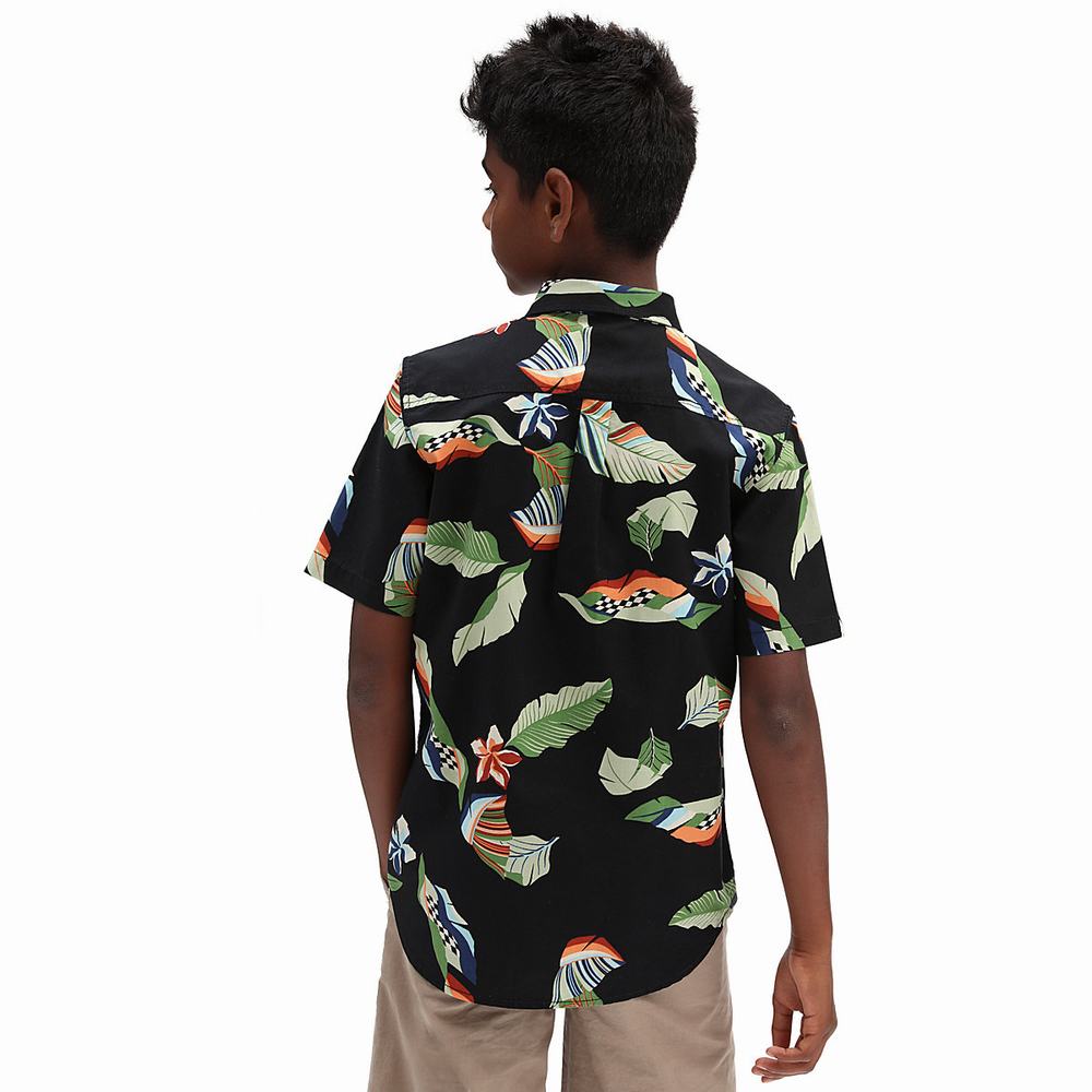 Kids' Vans Lucid Floral (8-14 years) Shirts Black | USA79824