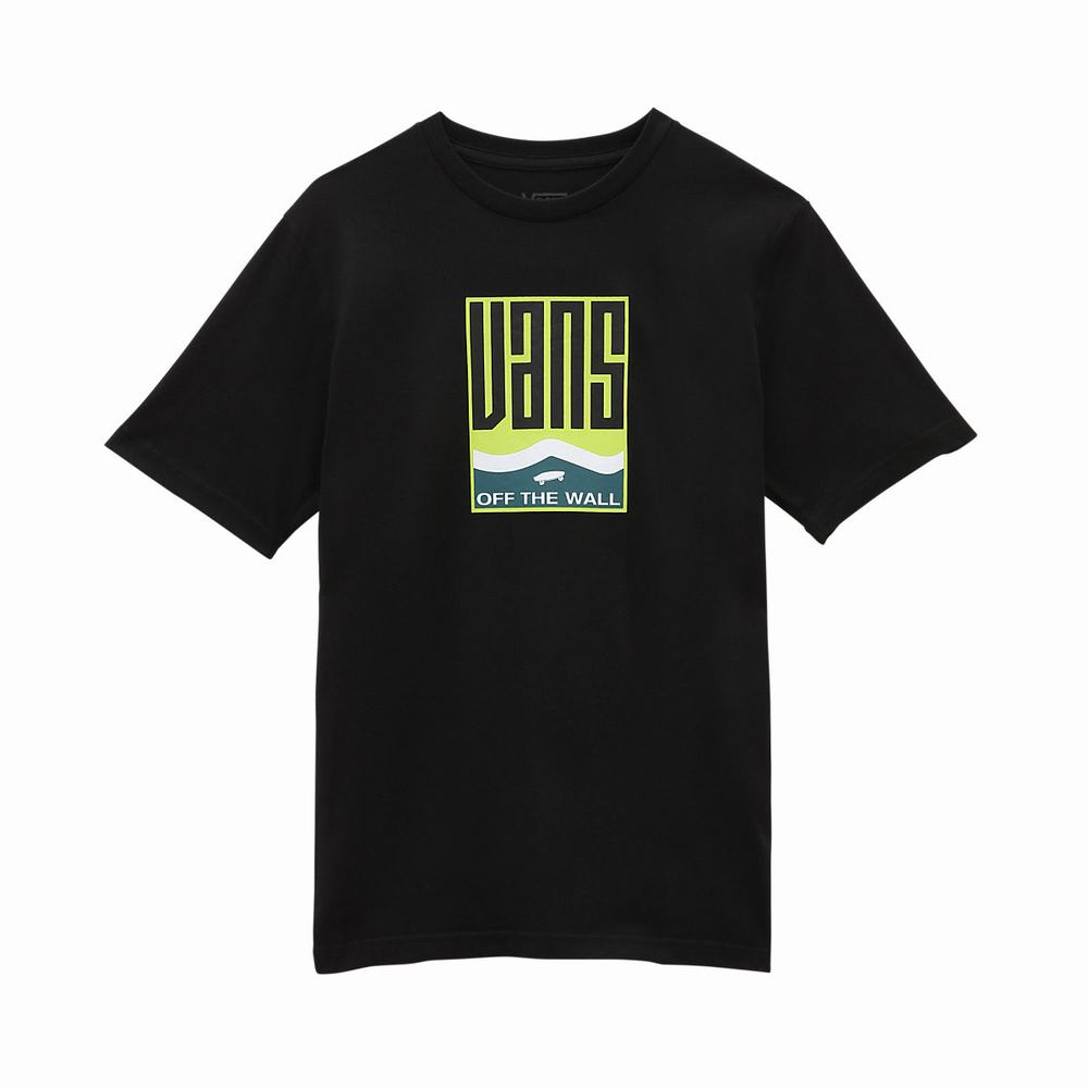 Kids' Vans Maze (8-14 years) T Shirts Black | USA23164