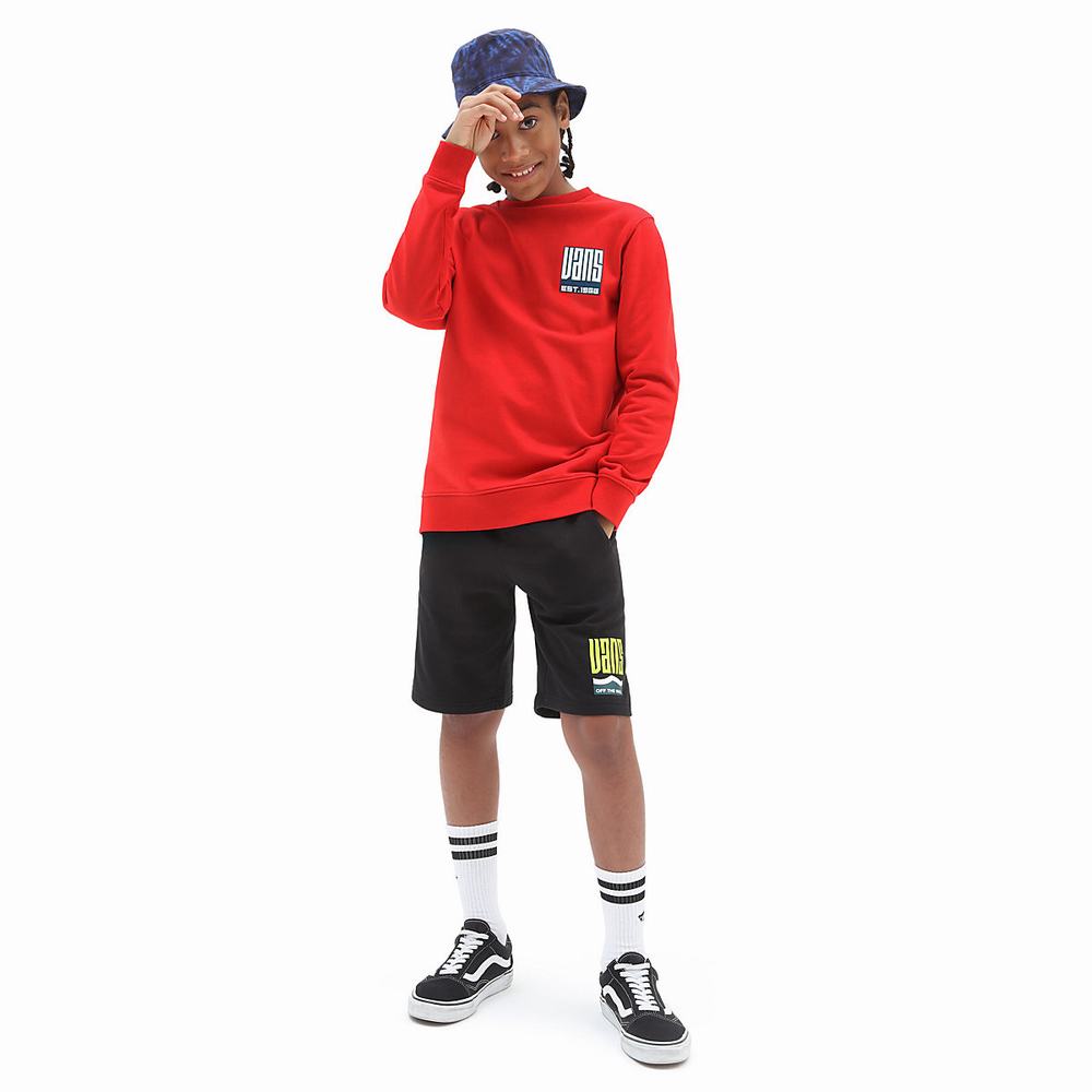 Kids' Vans Maze Crew (8-14 years) Sweatshirts Red | USA67395