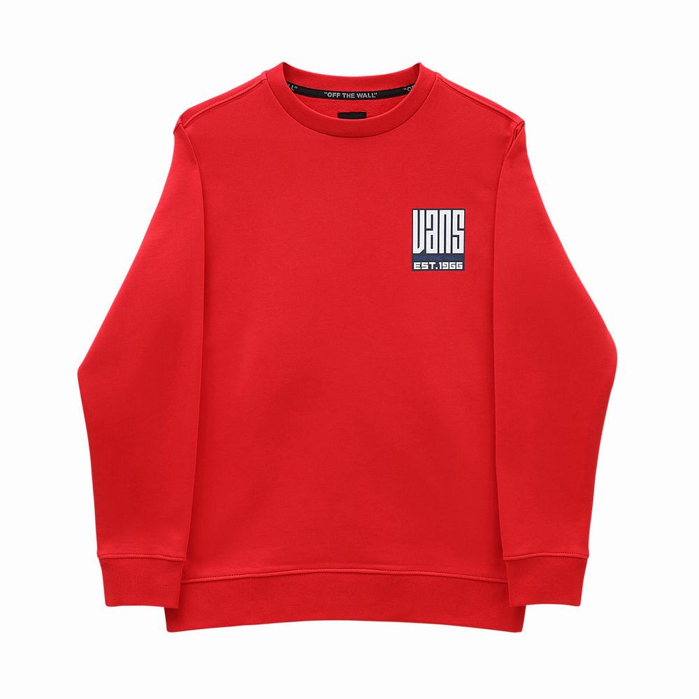 Kids' Vans Maze Crew (8-14 years) Sweatshirts Red | USA67395