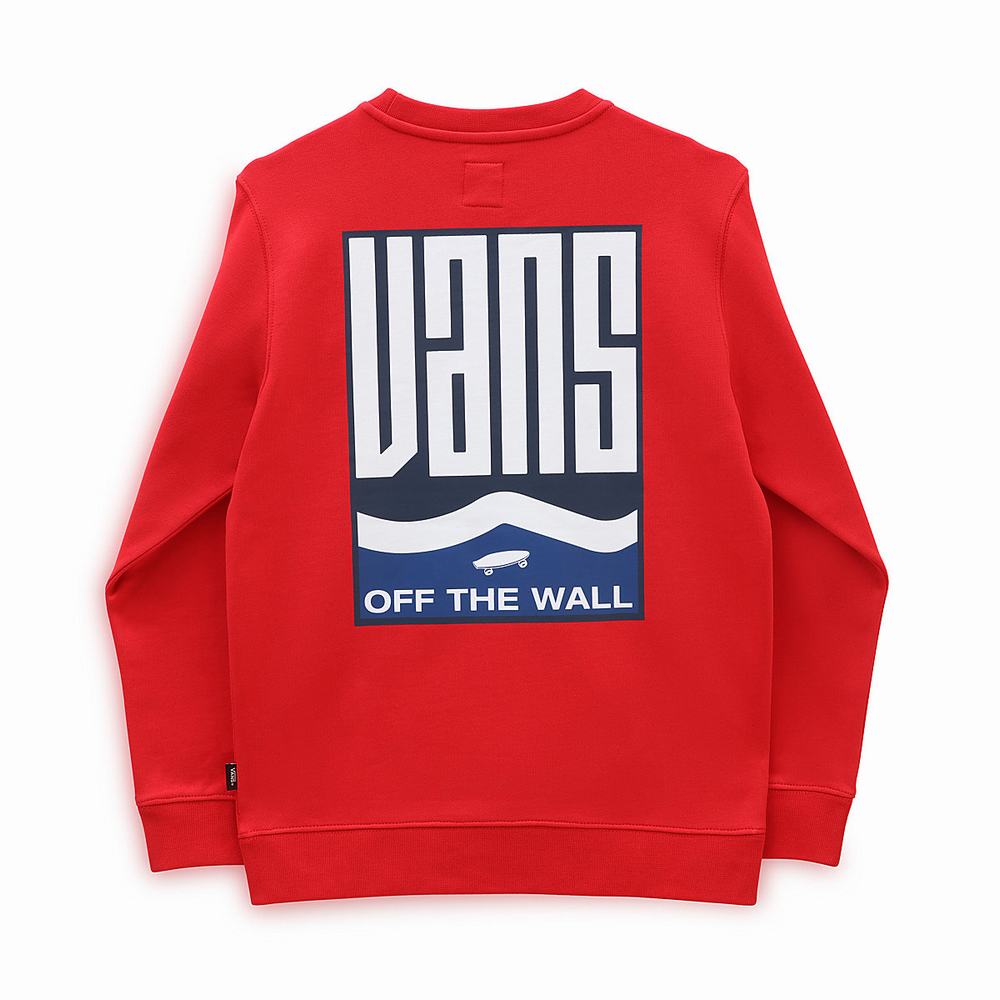 Kids' Vans Maze Crew (8-14 years) Sweatshirts Red | USA67395