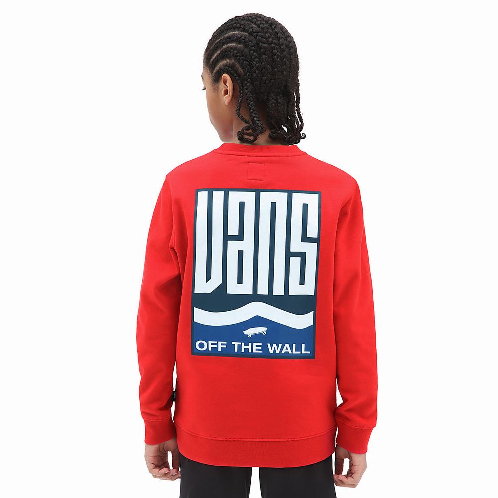 Kids\' Vans Maze Crew (8-14 years) Sweatshirts Red | USA67395