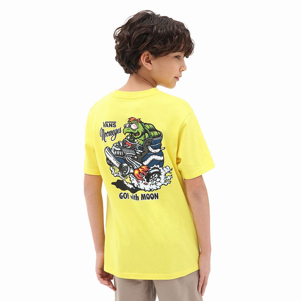 Kids\' Vans Mooneyes (8-14 years) T Shirts Yellow | USA51426