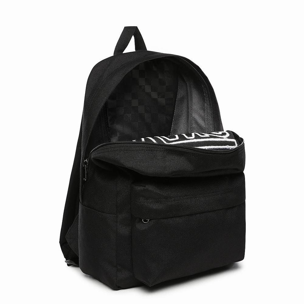 Kids' Vans New Skool Backpacks Black / White | USA18753