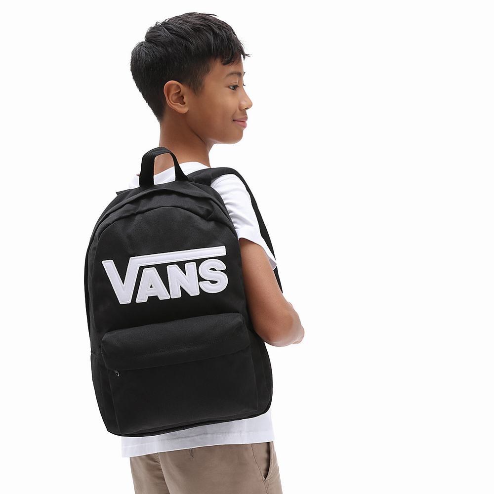 Kids' Vans New Skool Backpacks Black / White | USA18753