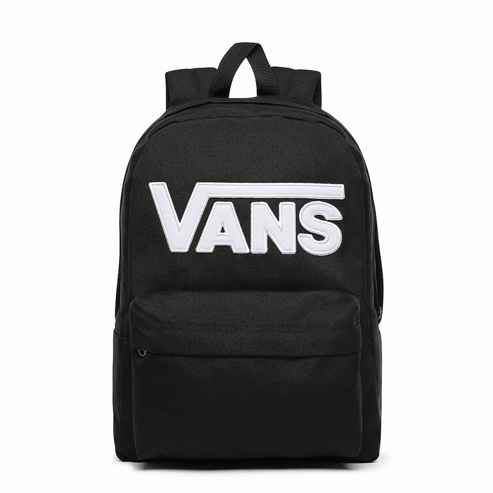 Kids\' Vans New Skool Backpacks Black / White | USA18753