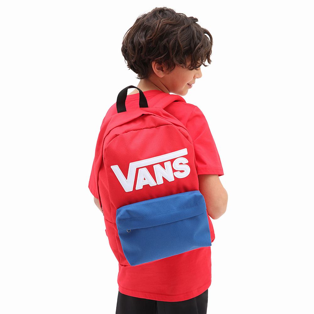 Kids' Vans New Skool Backpacks Blue / Red | USA58420