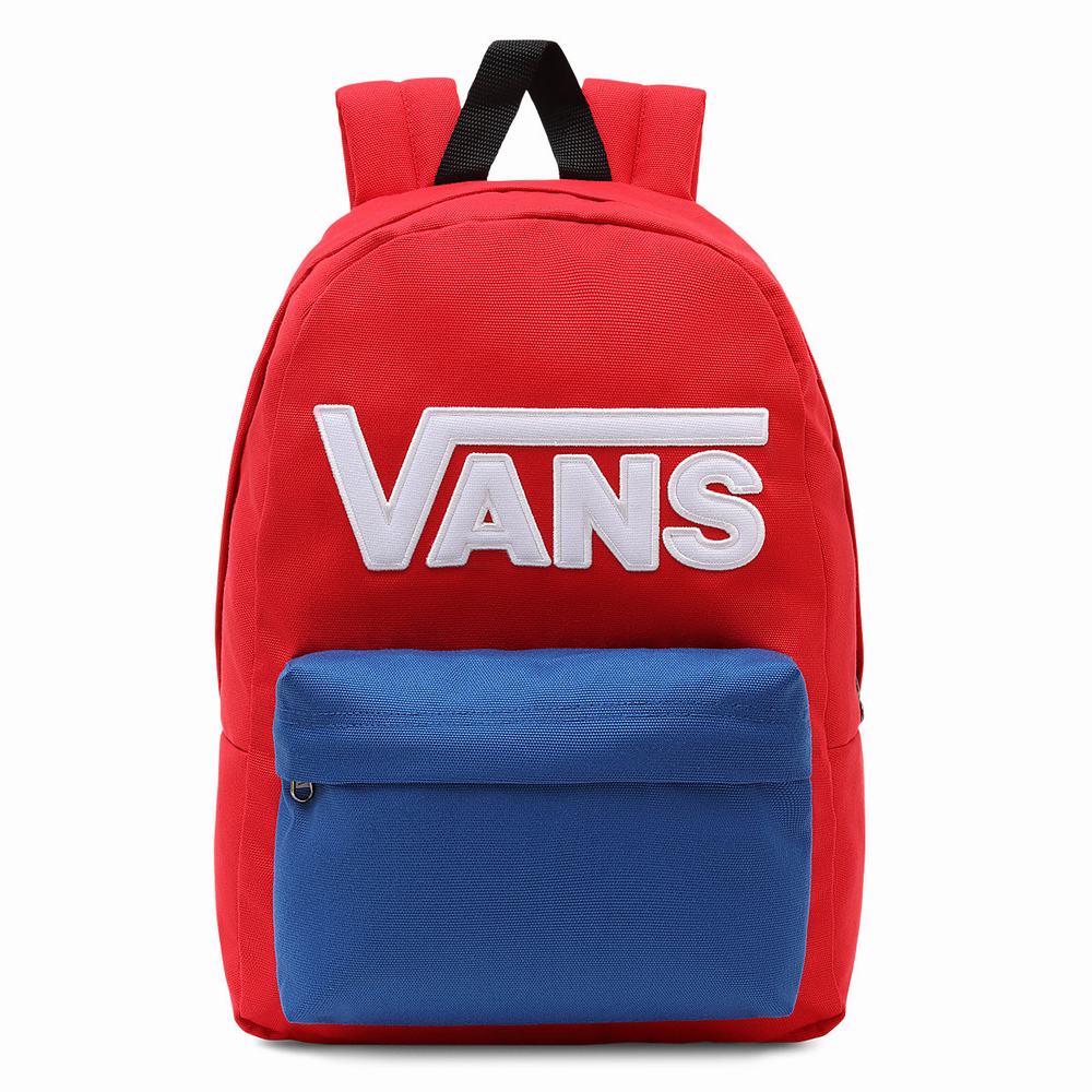 Kids\' Vans New Skool Backpacks Blue / Red | USA58420