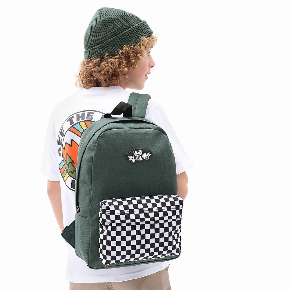 Kids' Vans New Skool Backpacks Green | USA47219