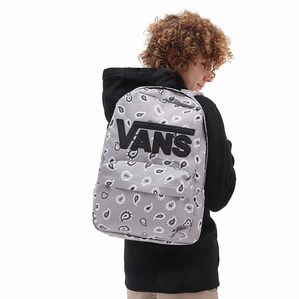 Kids' Vans New Skool Backpacks Grey | USA30968