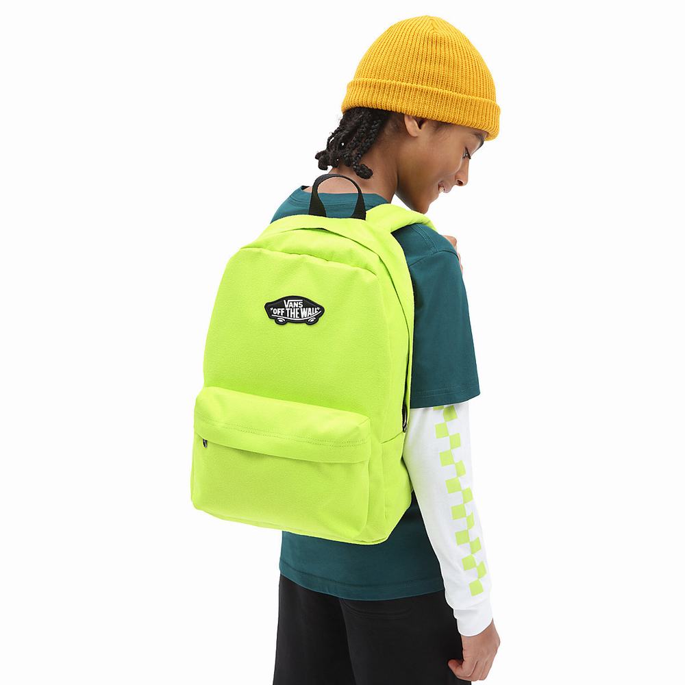 Kids' Vans New Skool Backpacks Yellow / White | USA90543