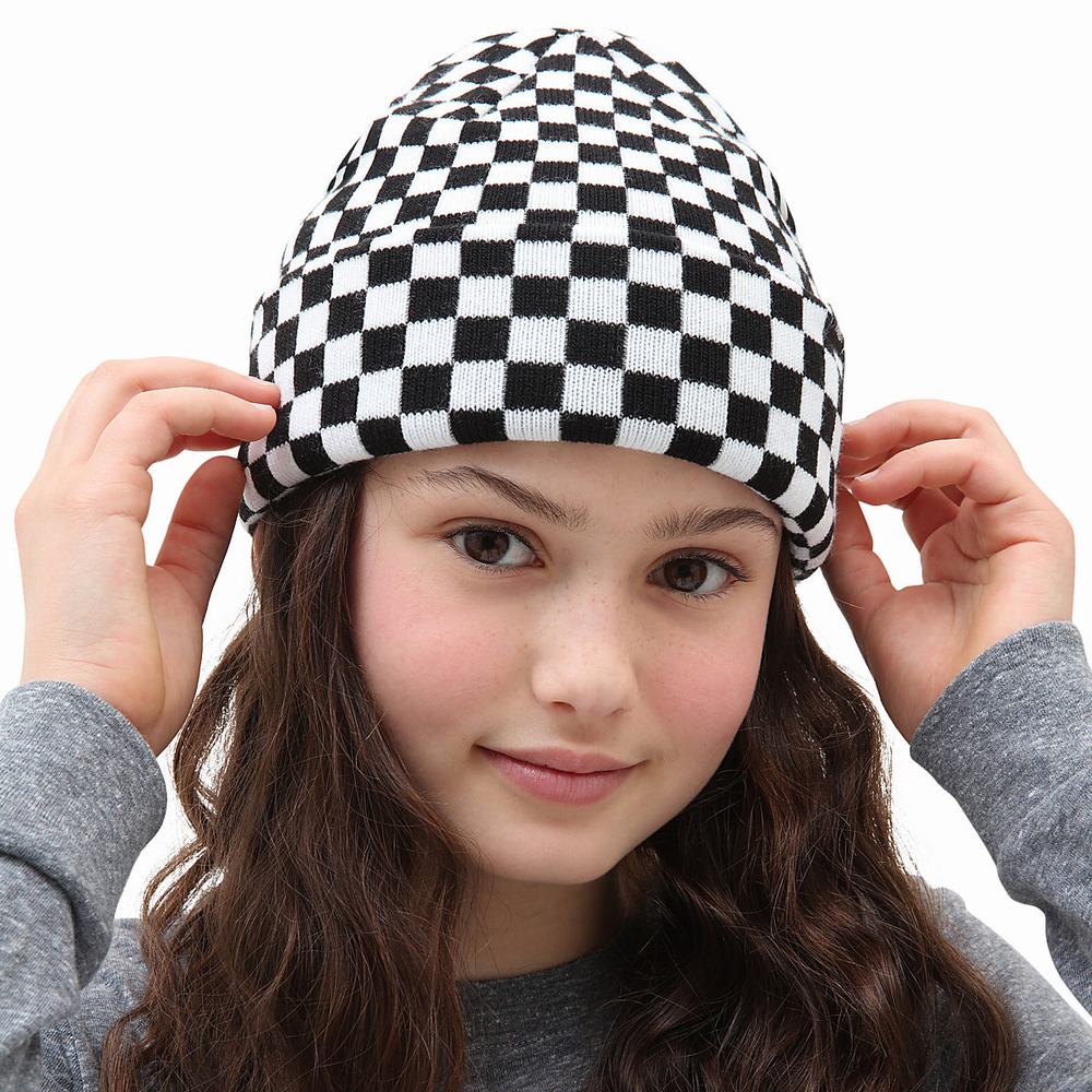 Kids' Vans Newbs Beanie Black / White | USA72983