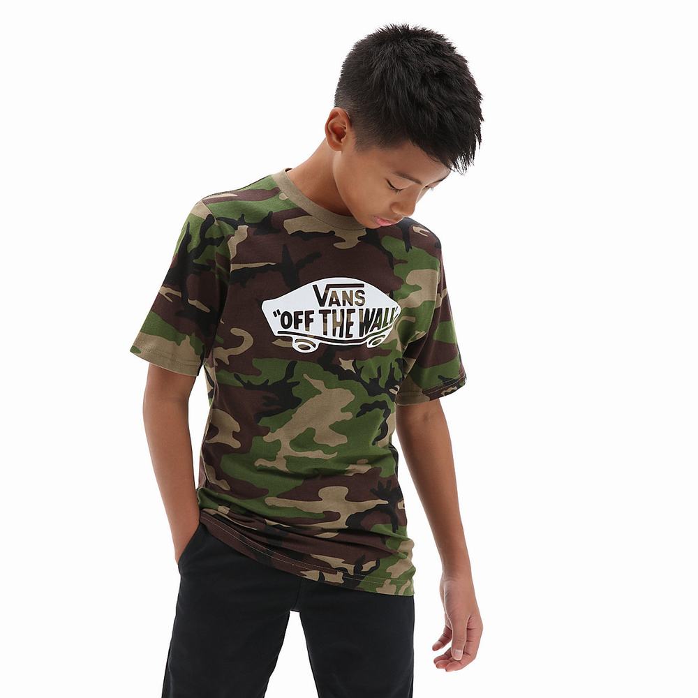 Kids\' Vans OTW (8-14+ years) T Shirts Green / Brown | USA83457