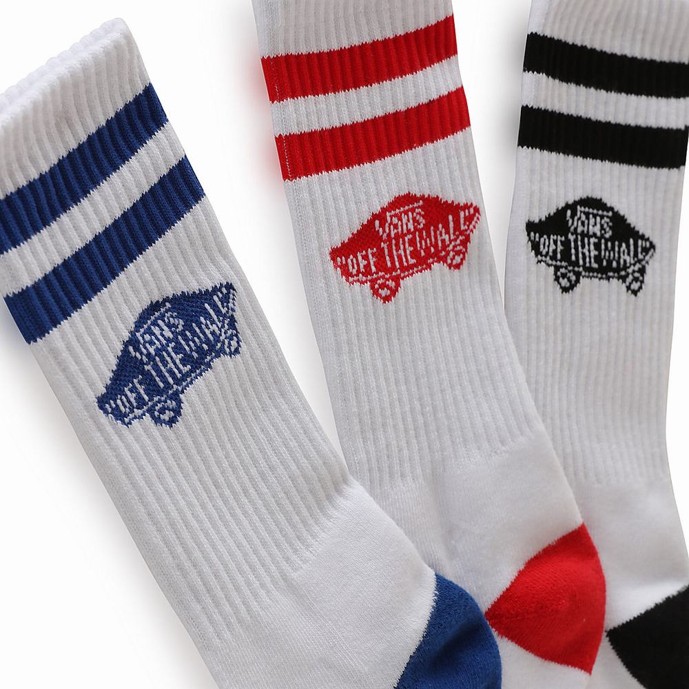 Kids' Vans OTW Stripe Crew Socks Blue | USA84975