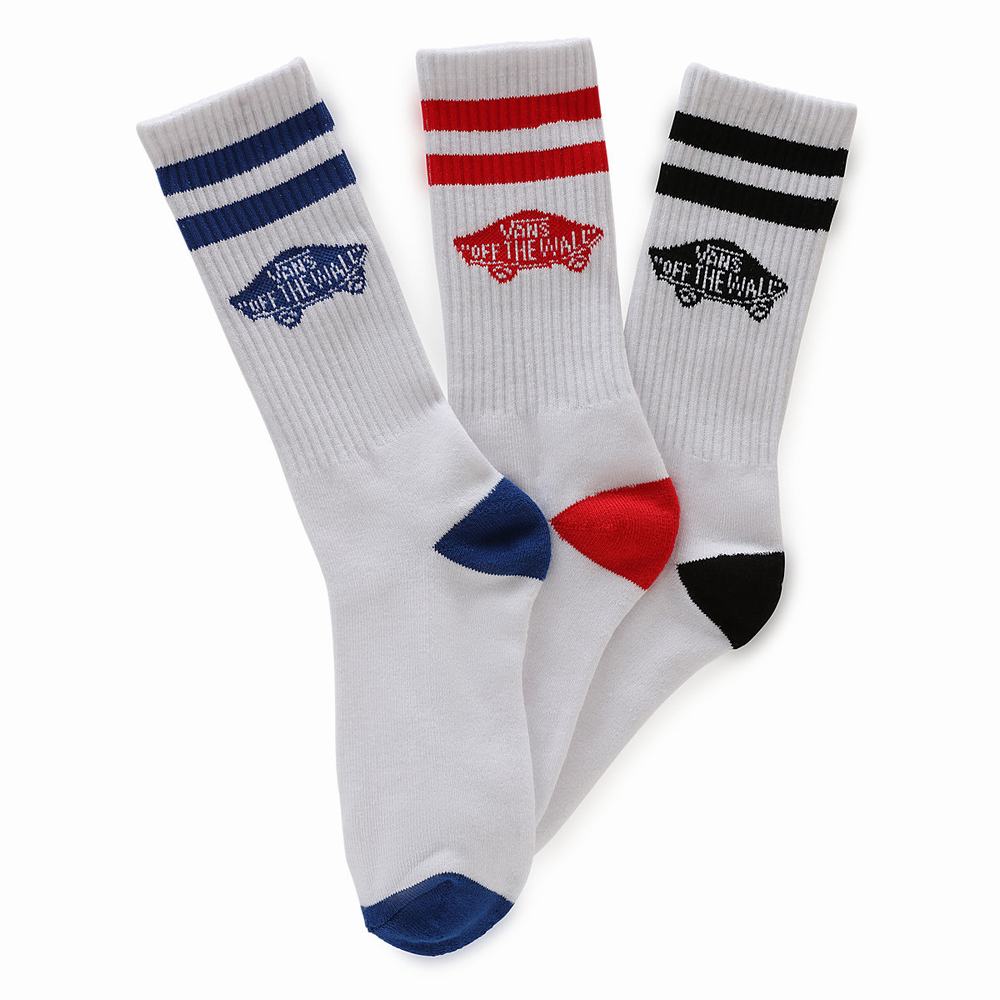 Kids\' Vans OTW Stripe Crew Socks Blue | USA84975