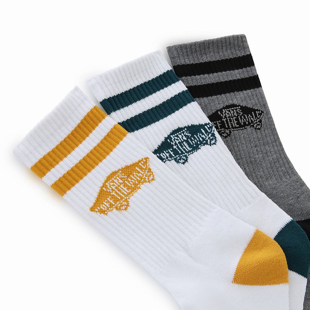 Kids' Vans OTW Stripe Crew Socks Yellow / Orange | USA84397