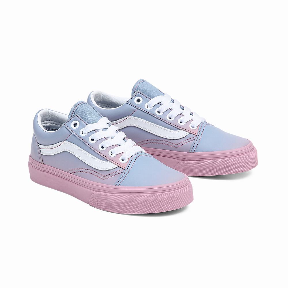 Kids\' Vans Old Skool (4-8 years) Sneakers Blue / Pink | USA17250