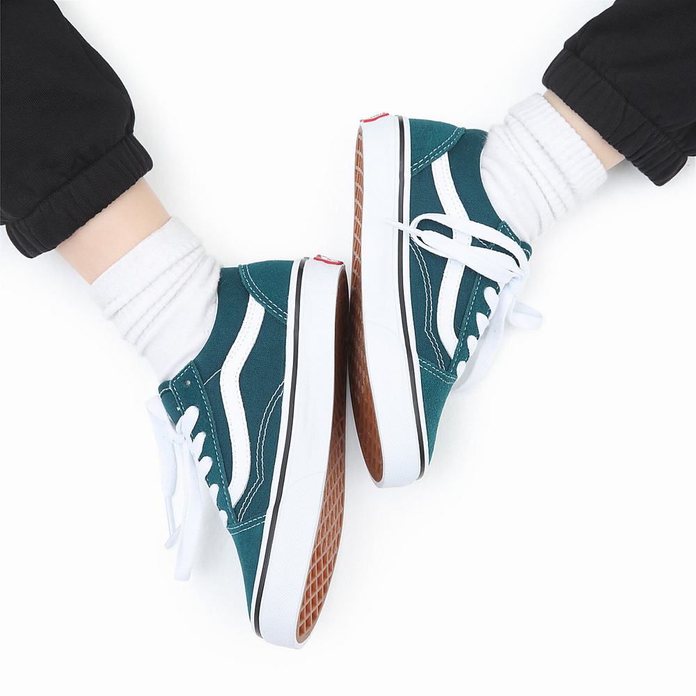 Kids' Vans Old Skool (4-8 years) Sneakers Green | USA43257