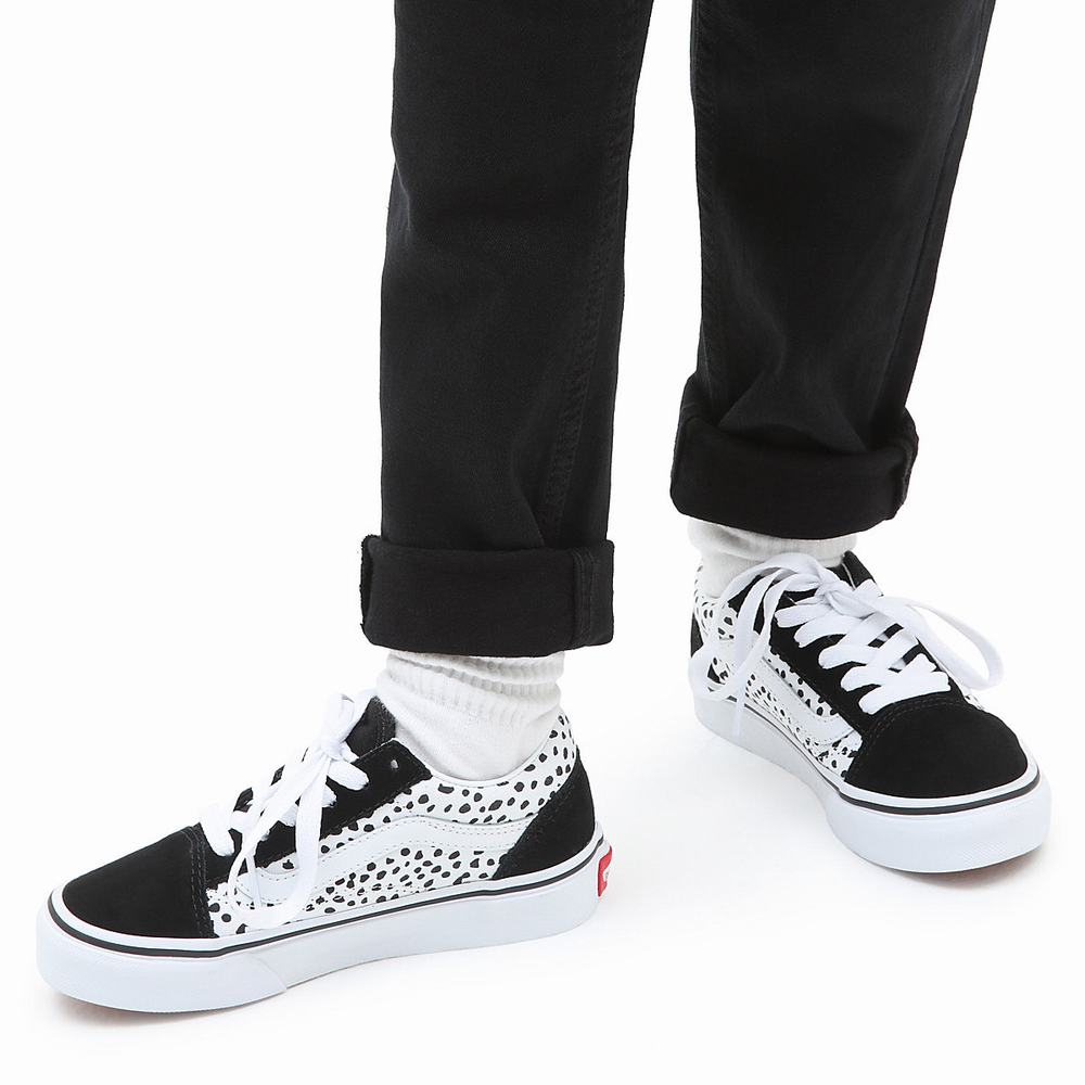 Kids' Vans Old Skool (4-8 years) Sneakers Black / White | USA79438