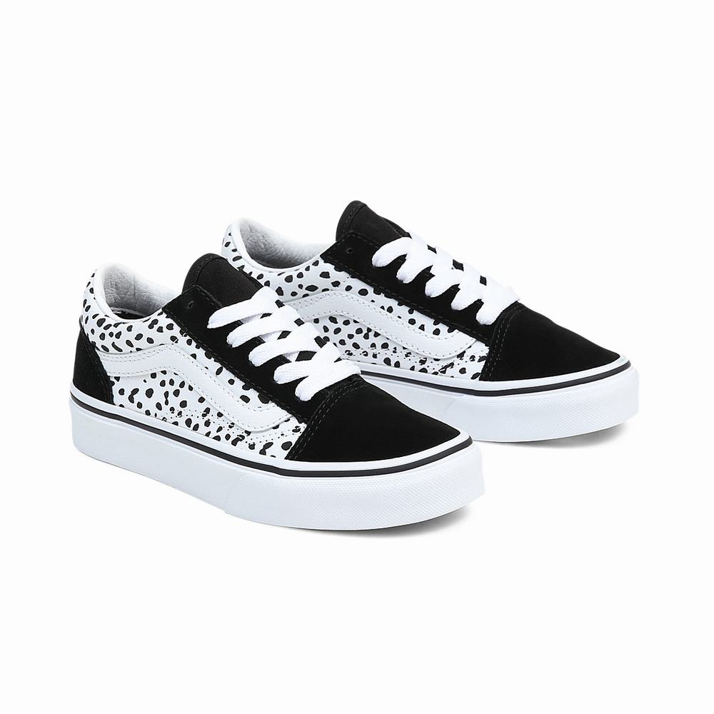 Kids\' Vans Old Skool (4-8 years) Sneakers Black / White | USA79438