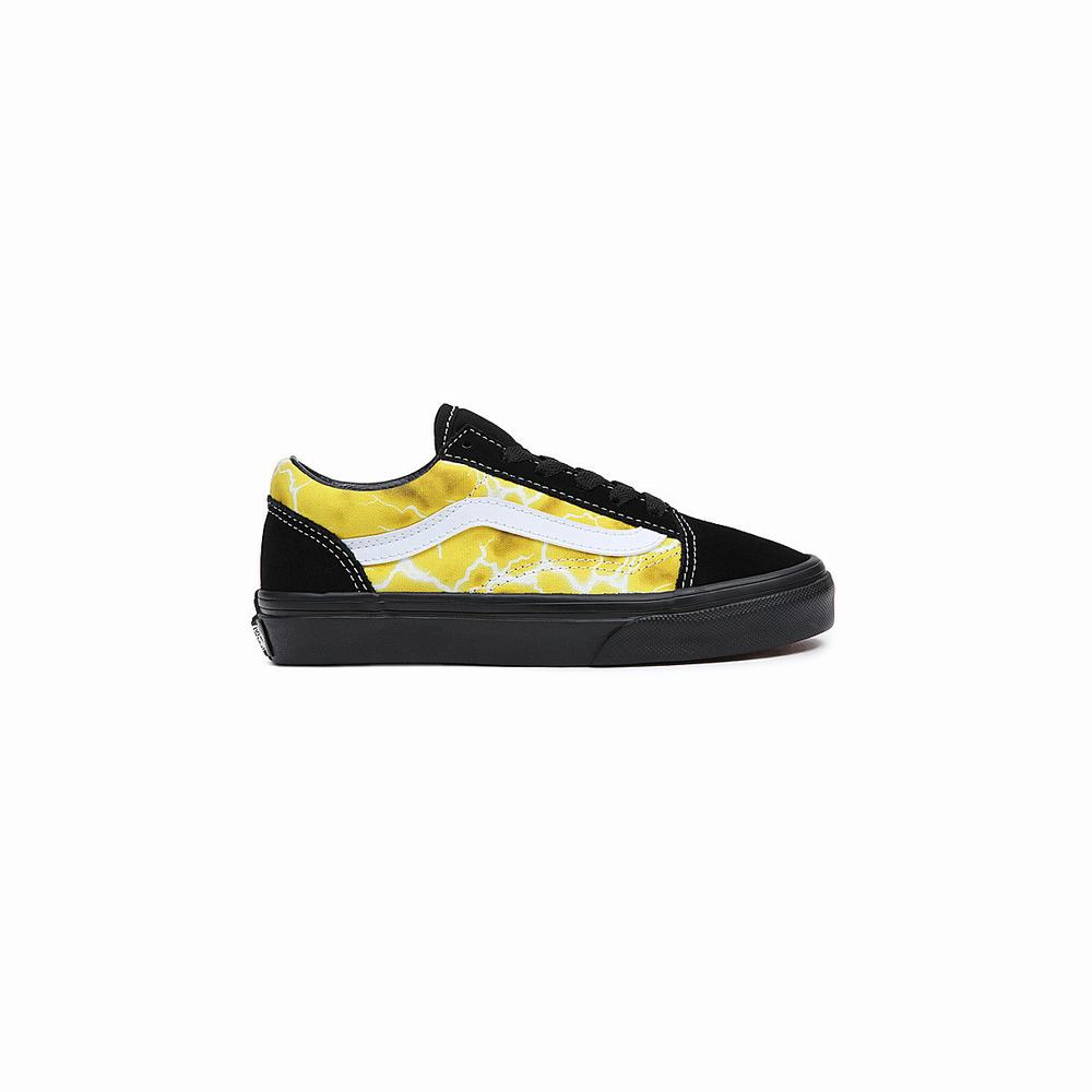 Kids' Vans Old Skool (4-8 years) Sneakers Black / Yellow | USA90627