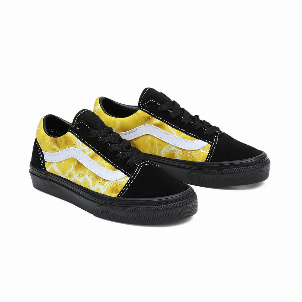 Kids\' Vans Old Skool (4-8 years) Sneakers Black / Yellow | USA90627