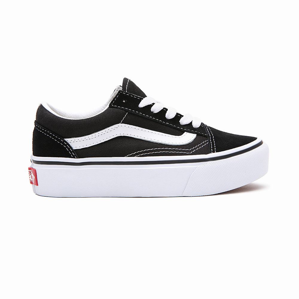 Kids' Vans Old Skool Platform (4-8 years) Sneakers Black | USA76859