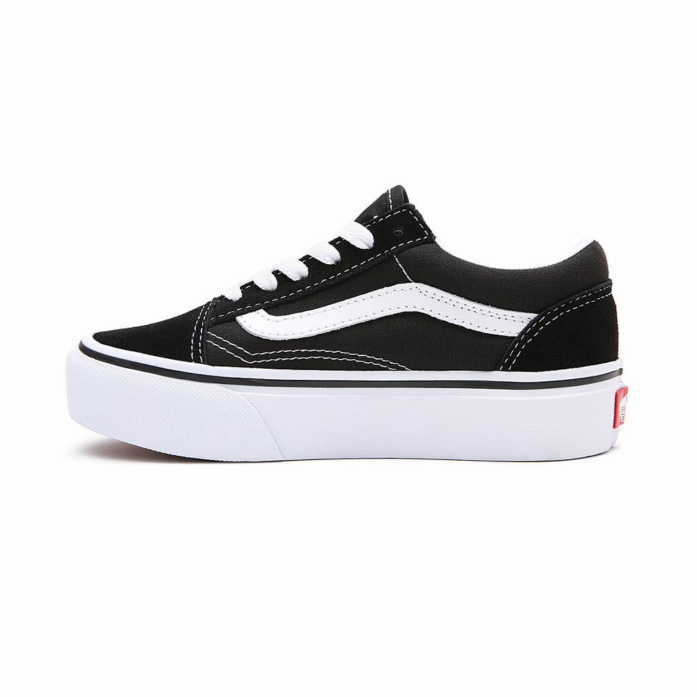 Kids' Vans Old Skool Platform (4-8 years) Sneakers Black | USA76859