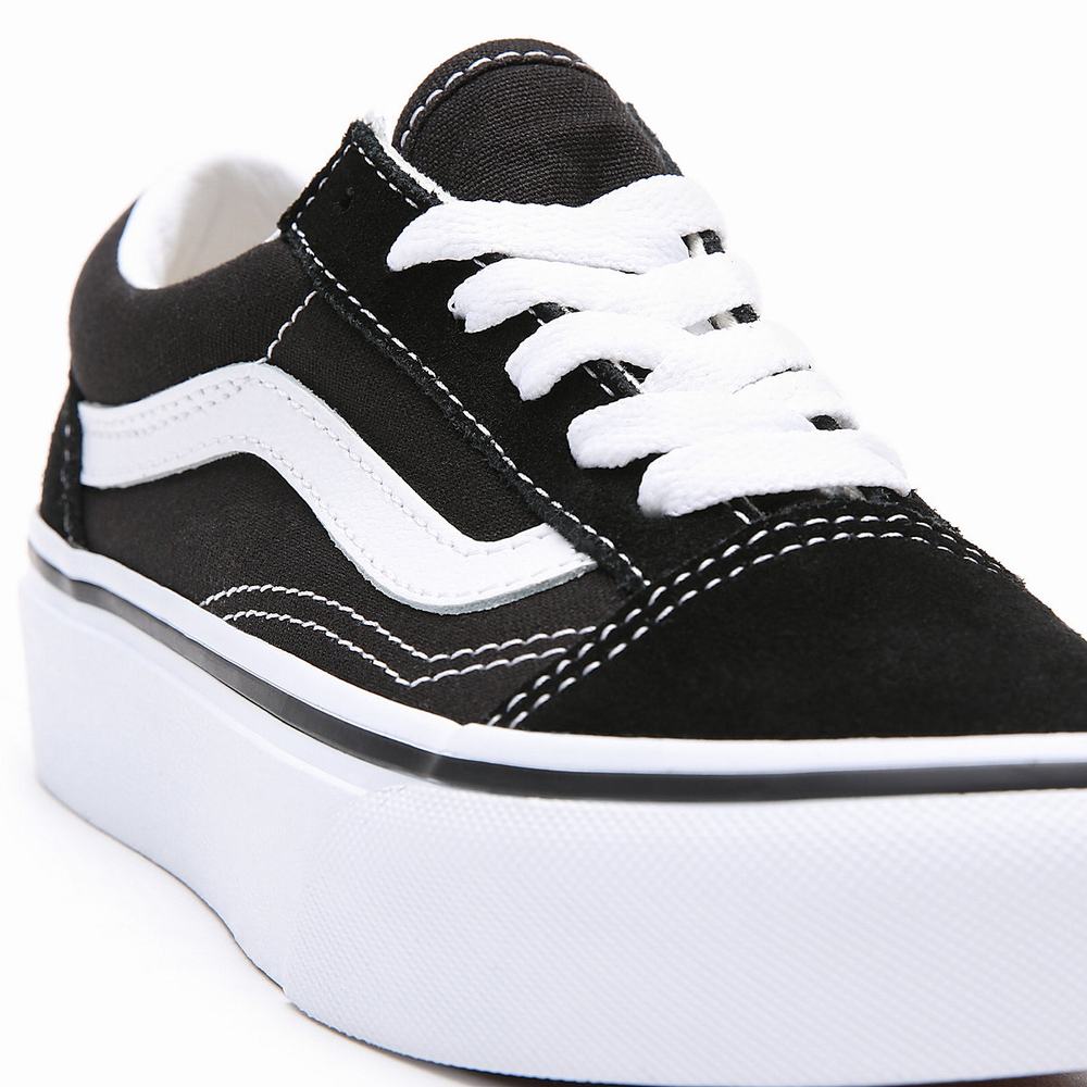 Kids' Vans Old Skool Platform (4-8 years) Sneakers Black | USA76859