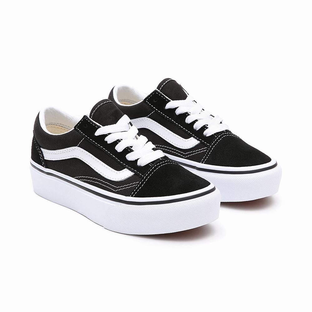 Kids\' Vans Old Skool Platform (4-8 years) Sneakers Black | USA76859