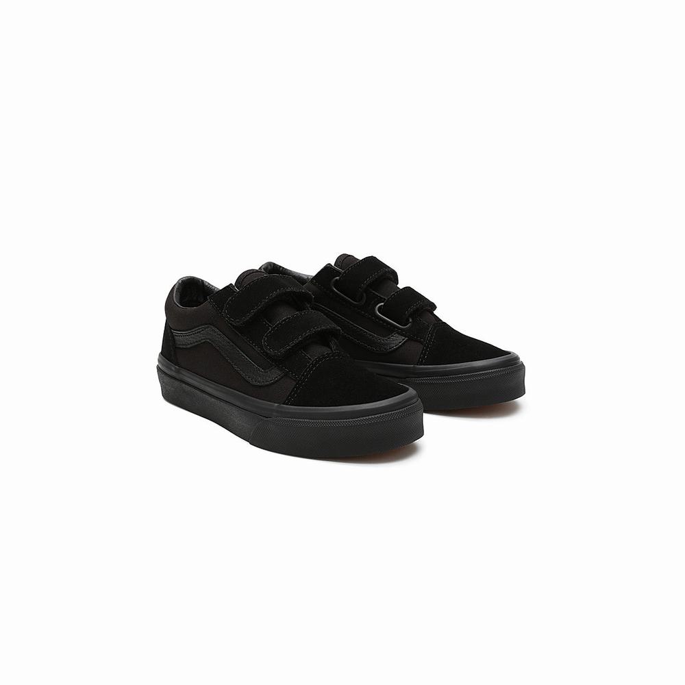 Kids\' Vans Old Skool V (4-8 years) Low Top Shoes Black | USA01342