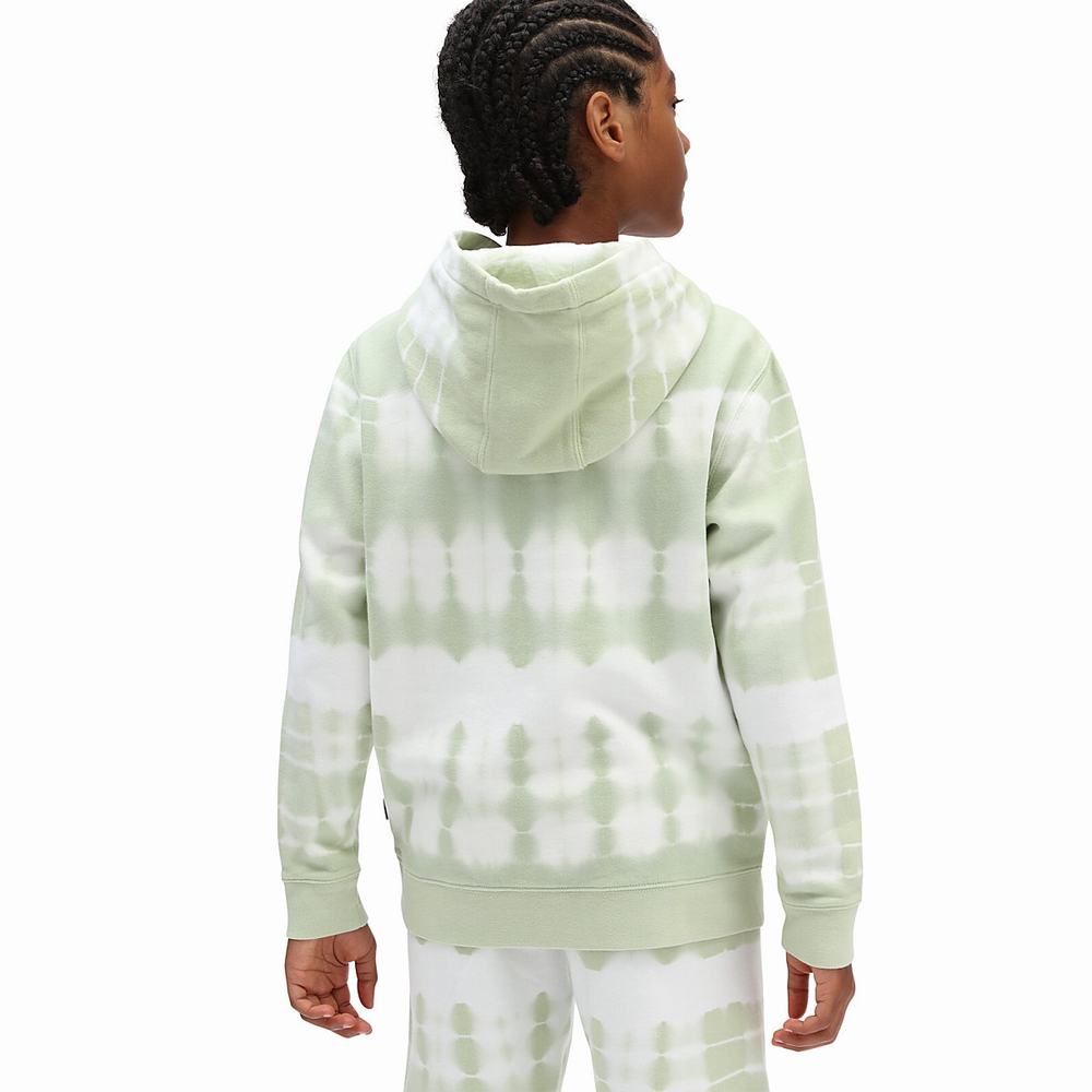 Kids' Vans PEACE OF MIND TIE DYE PO CELADON GREEN-TIE DYE Sweatshirts Green | USA56381