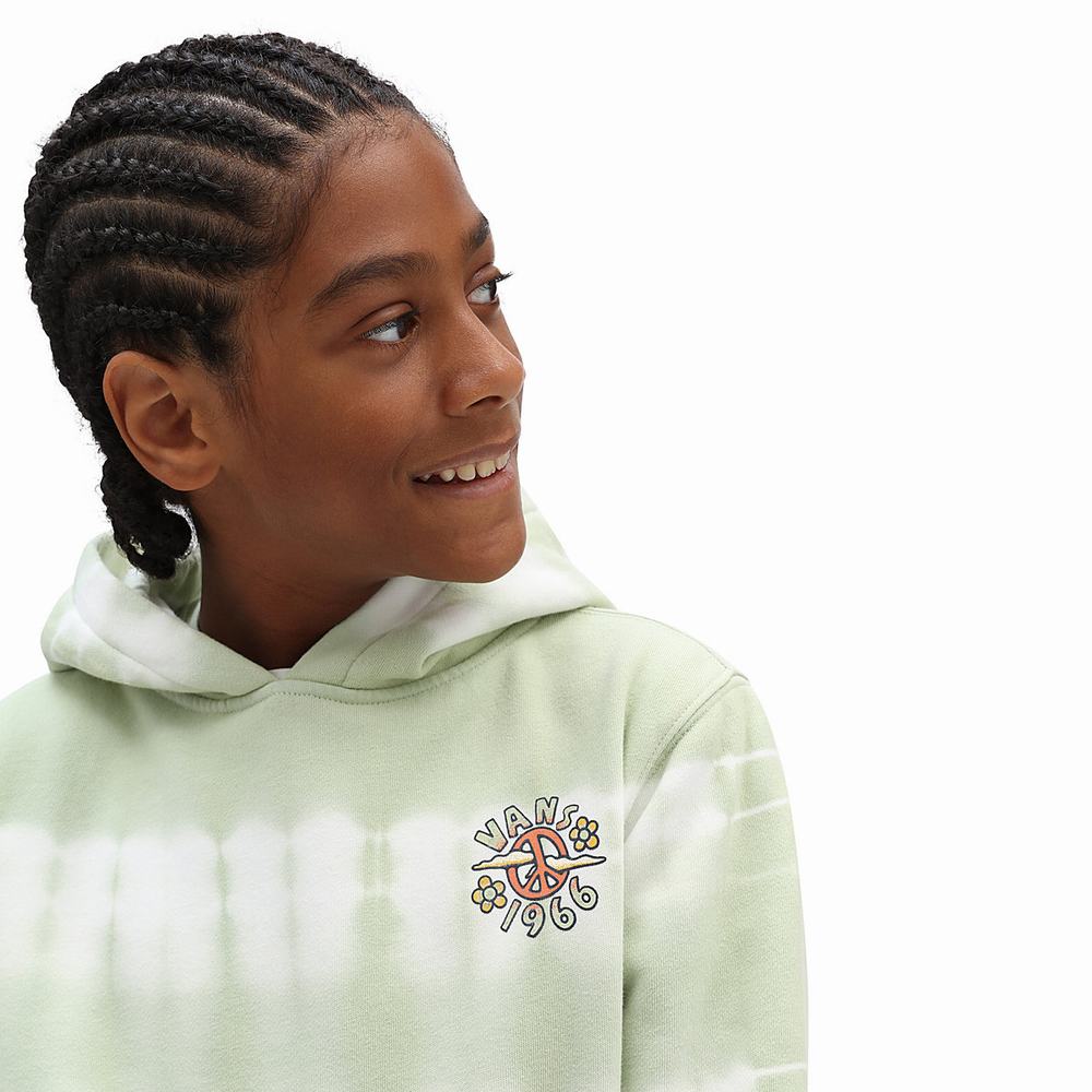 Kids' Vans PEACE OF MIND TIE DYE PO CELADON GREEN-TIE DYE Sweatshirts Green | USA56381