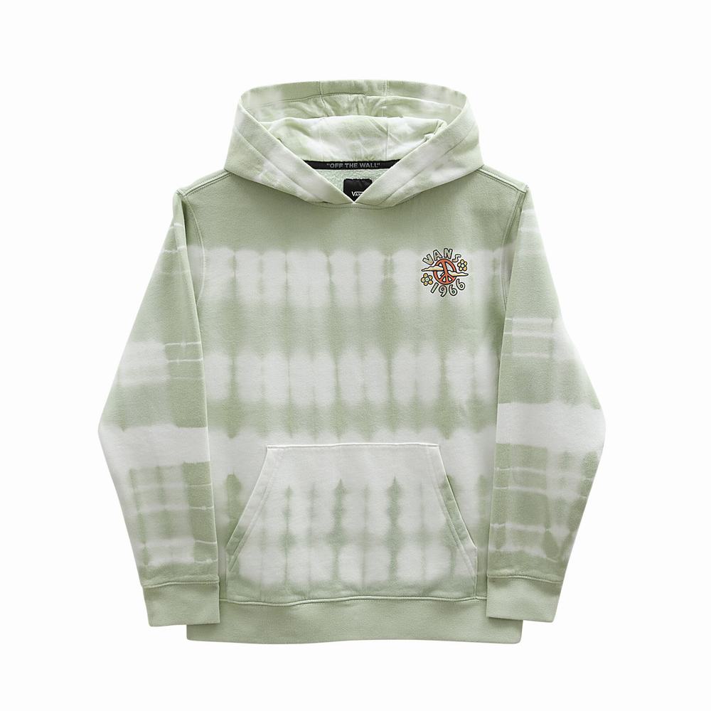 Kids' Vans PEACE OF MIND TIE DYE PO CELADON GREEN-TIE DYE Sweatshirts Green | USA56381