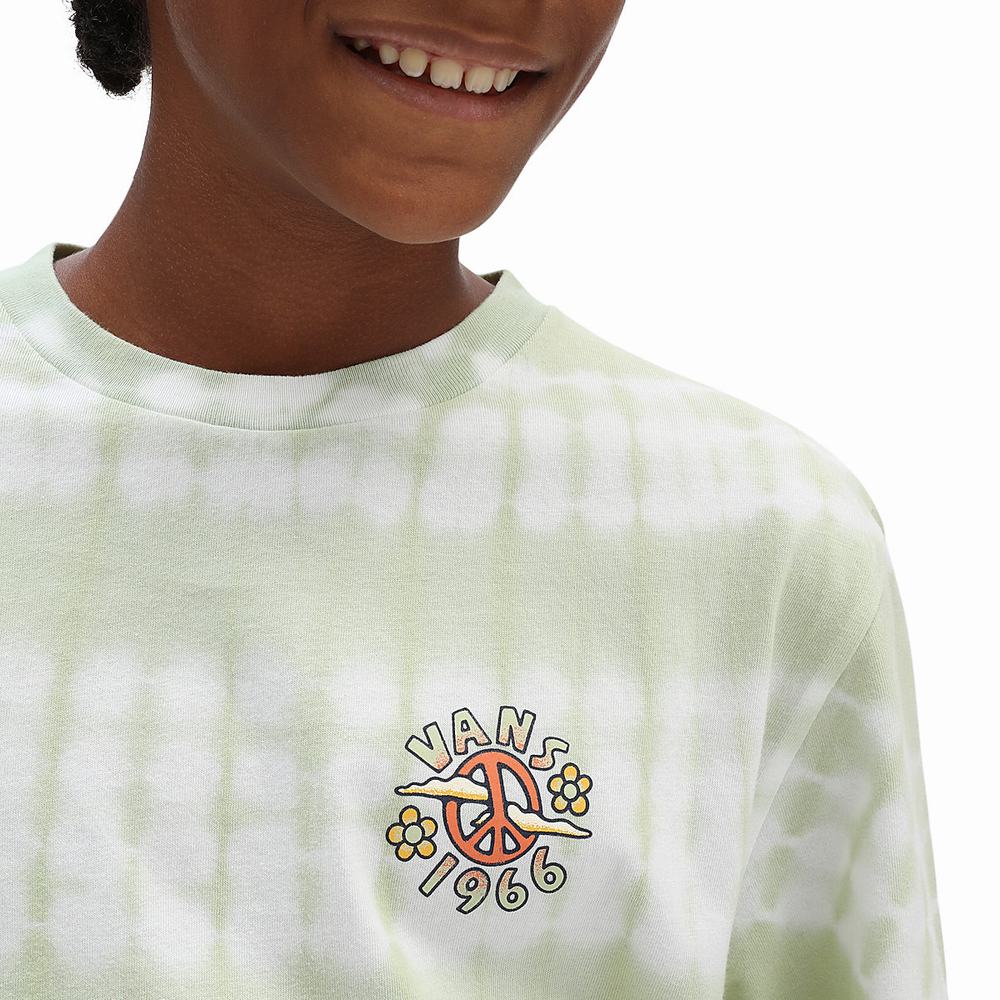 Kids' Vans PEACE OF MIND TIE DYE SS CELADON GREEN-TIE DYE T Shirts Green | USA40198