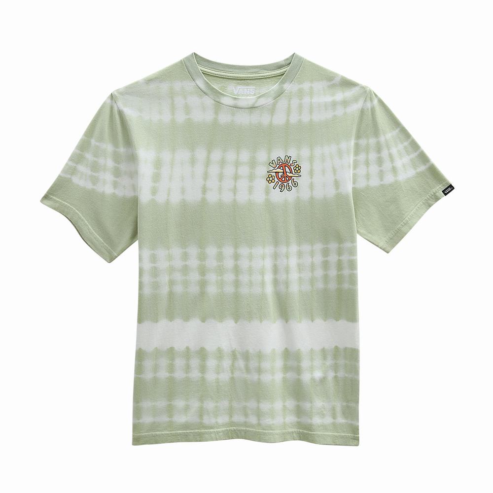 Kids' Vans PEACE OF MIND TIE DYE SS CELADON GREEN-TIE DYE T Shirts Green | USA40198