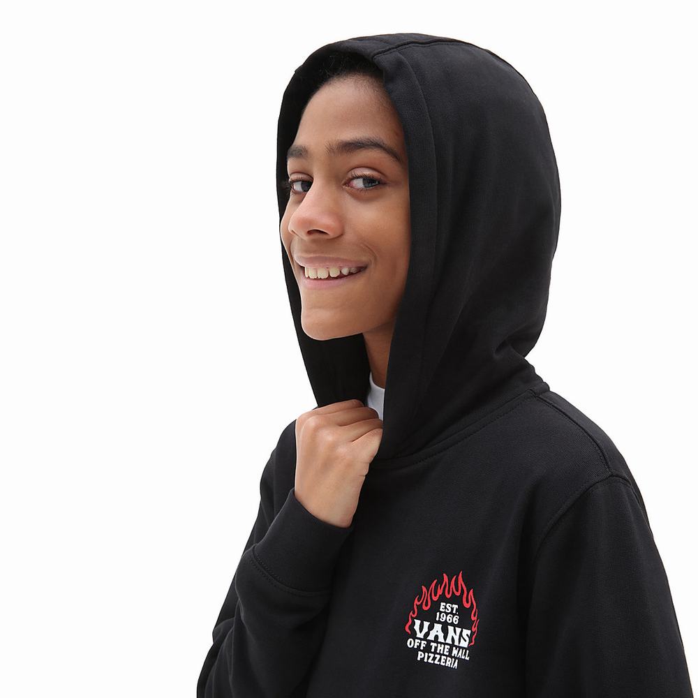 Kids' Vans Pizzeria (8-14 years) Pullover Black | USA63512