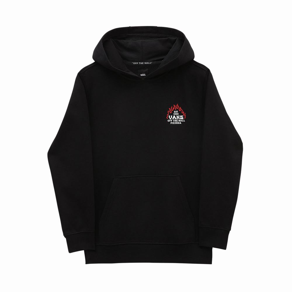 Kids' Vans Pizzeria (8-14 years) Pullover Black | USA63512