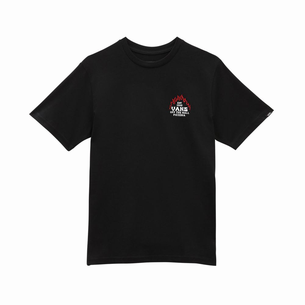 Kids' Vans Pizzeria (8-14 years) T Shirts Black | USA79541