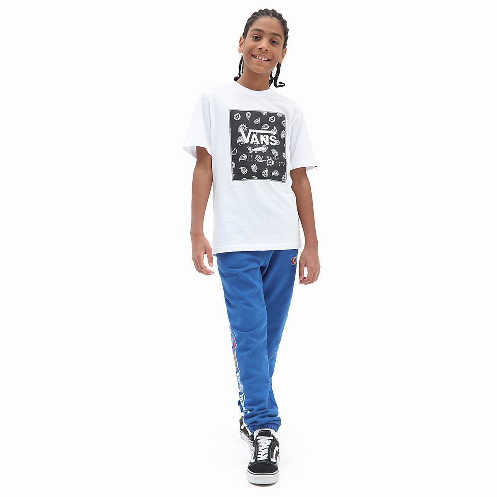 Kids' Vans Print Box (8-14 years) T Shirts White | USA09376