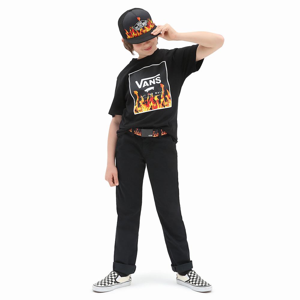 Kids' Vans Print Box (8-14 years) T Shirts Black | USA95617