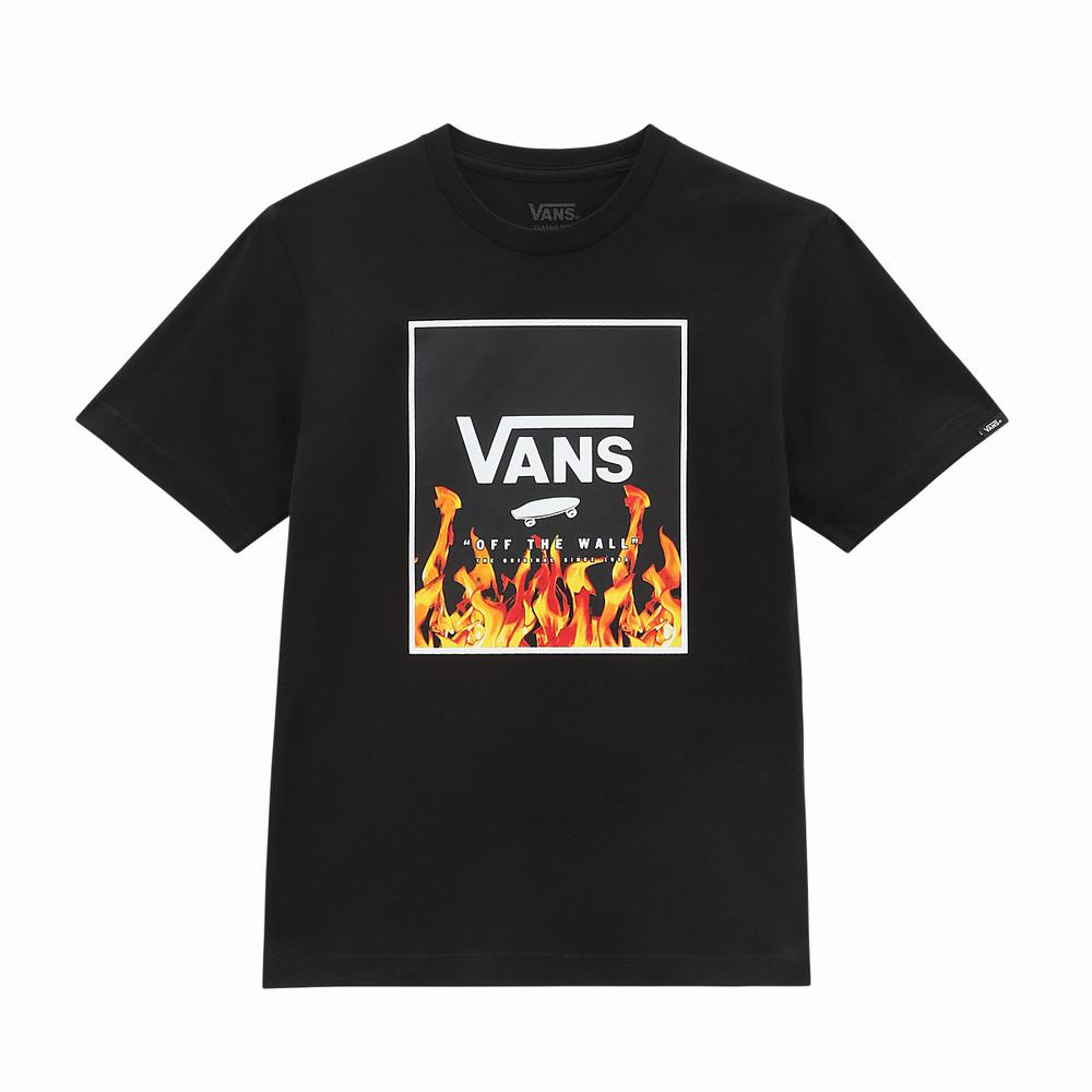 Kids' Vans Print Box (8-14 years) T Shirts Black | USA95617