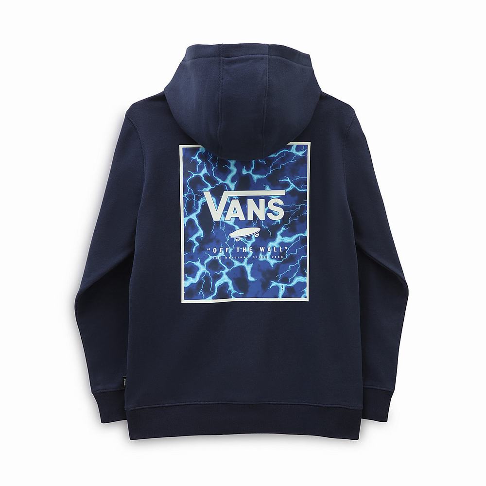 Kids' Vans Print Box Back (8-14 years) Hoodie Blue | USA16329