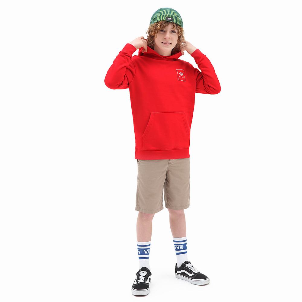 Kids' Vans Print Box Hoodie Red | USA84150