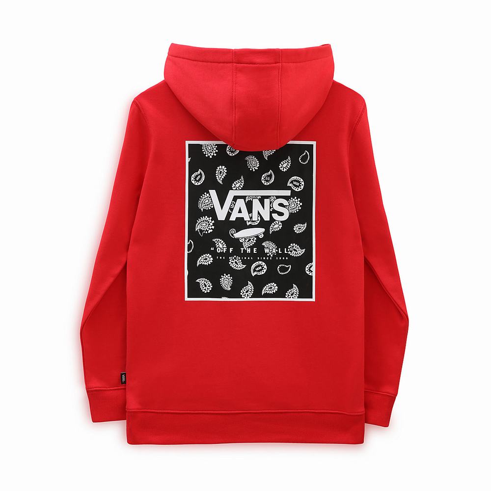 Kids' Vans Print Box Hoodie Red | USA84150