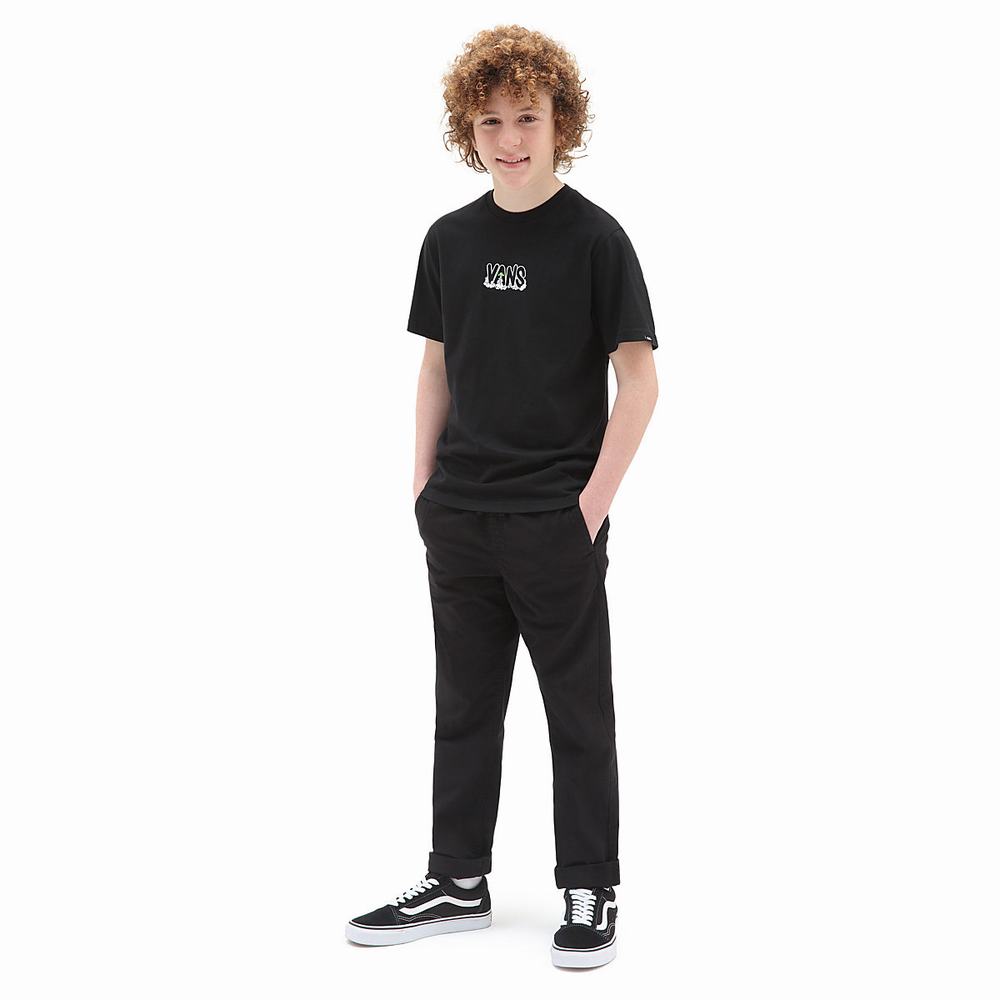 Kids' Vans Range Elastic Waist (8-14 years) Pants Black | USA65037