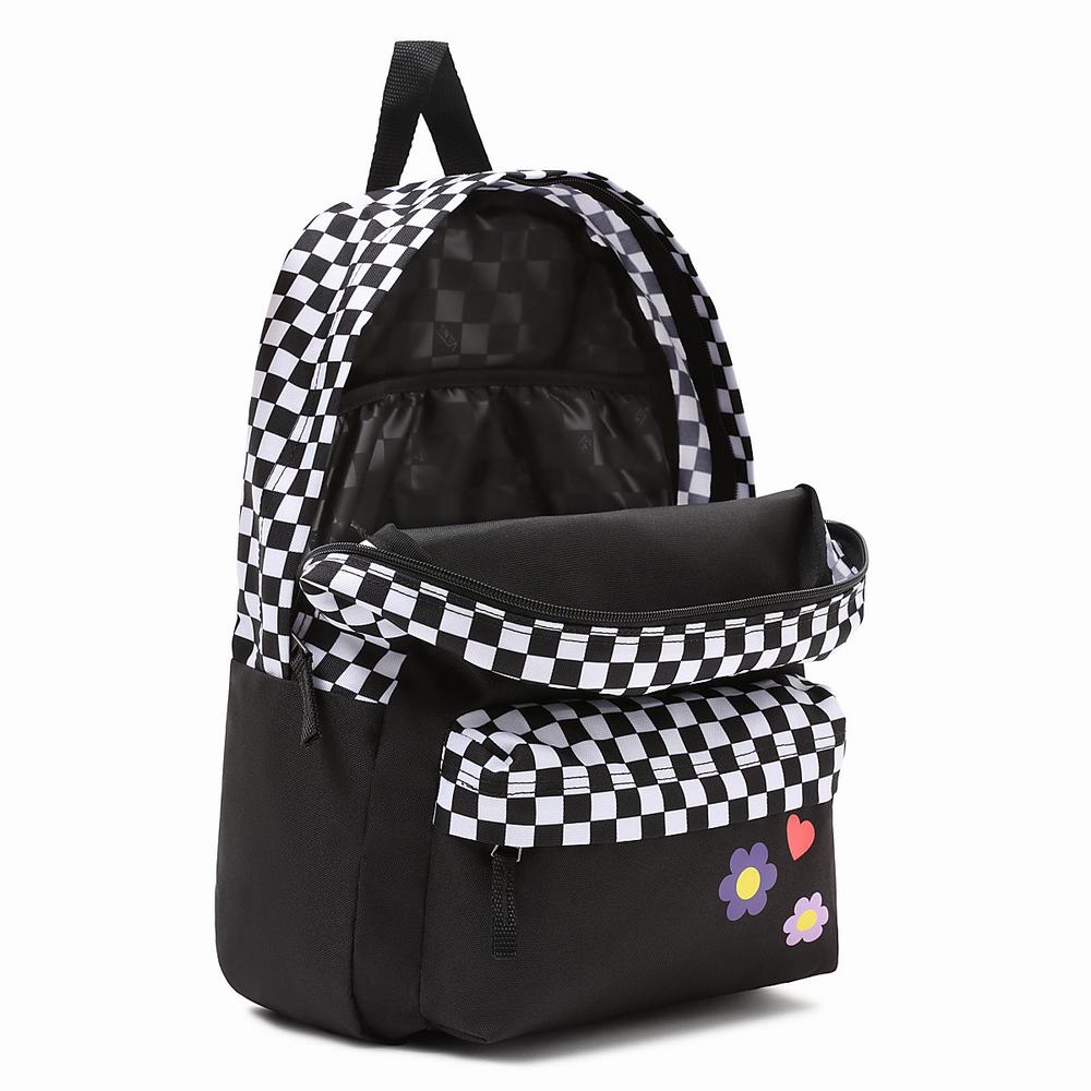 Kids' Vans Realm Backpacks Black / Yellow | USA29605